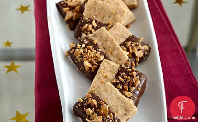 Chocolate-Dipped Almond Shortbread