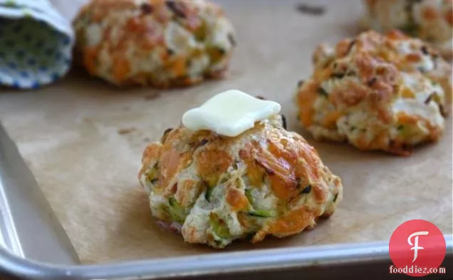 Zucchini Cheddar Drop Biscuits