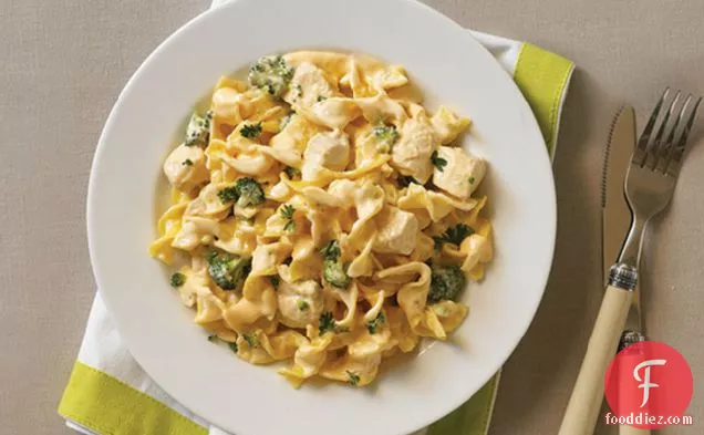 Cheesy Chicken with Egg Noodles