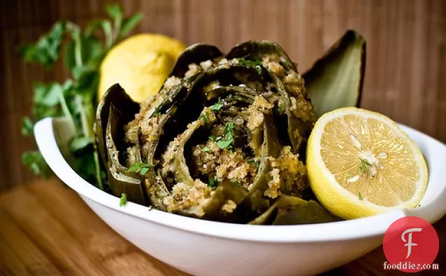 Stuffed Artichokes With Herbed Sundried Tomato Stuffing