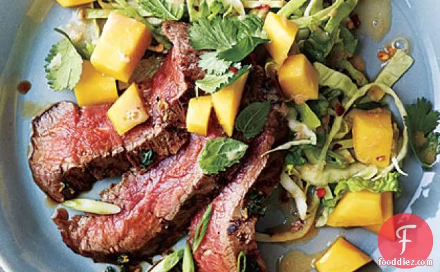 Grilled Asian Flank Steak with Mango Salad