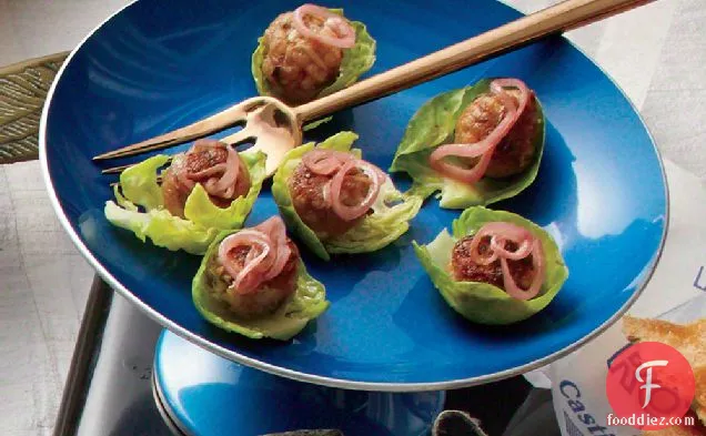 Meatballs in Brussels Sprout Cups