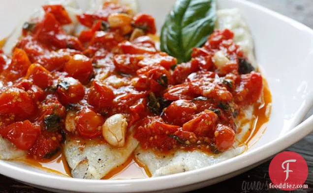 Broiled Fish With Summer Grape Tomato Sauce
