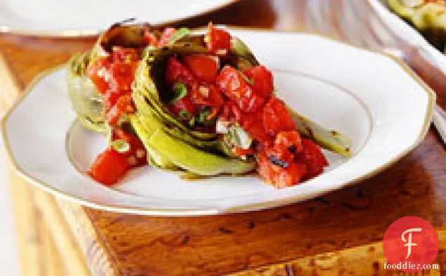 Grilled Artichokes With Raw Tomato Compote