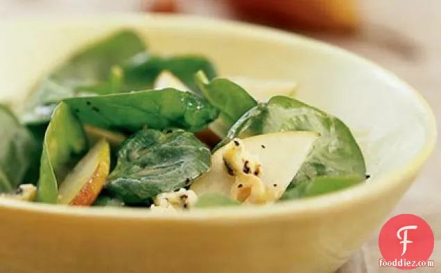 Spinach and Pear Salad with Sherry and Stilton