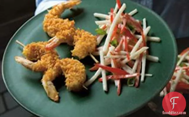 Cheesy Chipotle Shrimp with Jicama Slaw