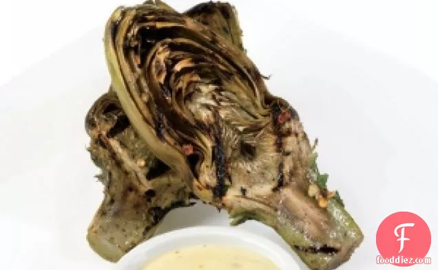 Tal Ronnen's Grilled Artichokes With Vegan Caesar Dressing