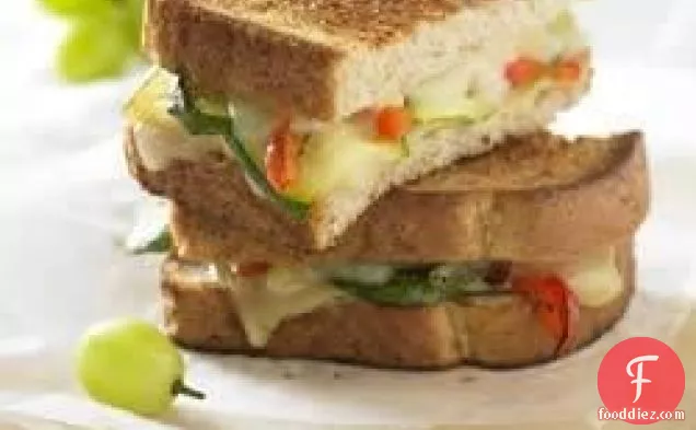 Grilled Gruyere and Roasted Vegetable Sandwich