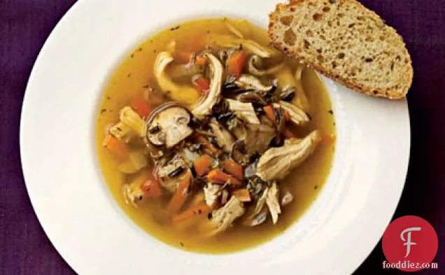 Wild Rice and Mushroom Soup with Chicken