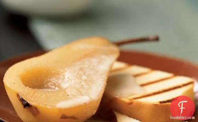 Chai-Spiced Bosc Pears with Pound Cake