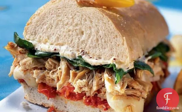 Chicken-and-Brie Sandwich with Roasted Cherry Tomatoes