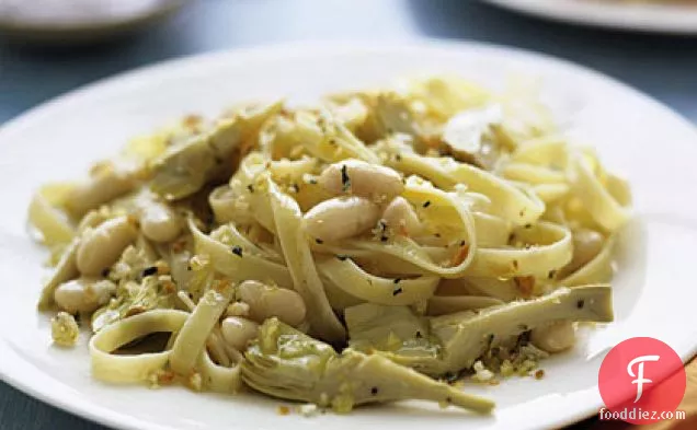 Fettuccine with Artichokes and Beans