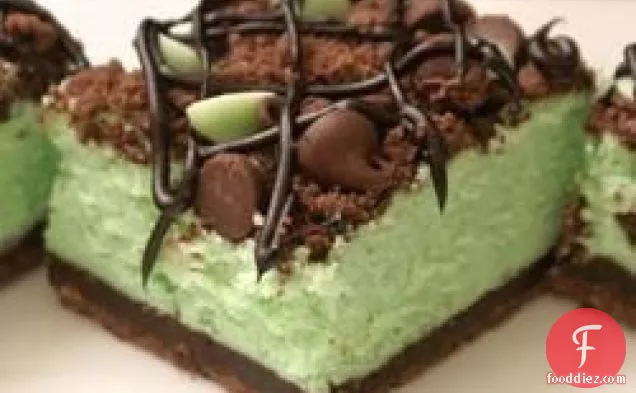 St. Patrick's Chocolate & Mint Cheesecake Bars