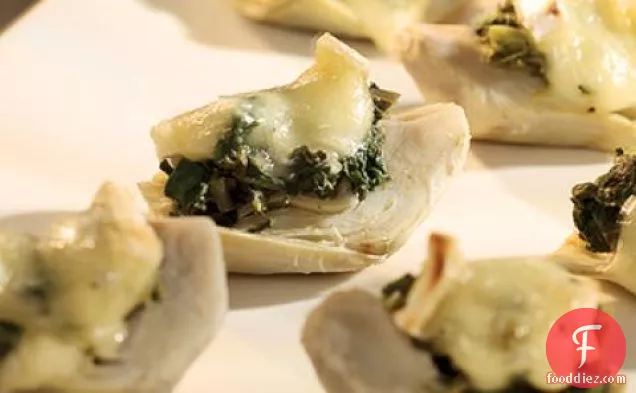 Spinach And Brie Topped Artichoke Hearts Recipe