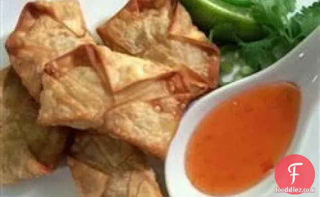 Spicy Chicken and Cilantro Wontons