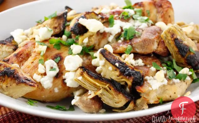 Chicken Thighs With Artichoke Hearts And Feta Cheese