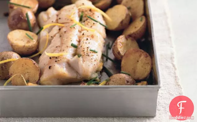 Roast Cod with Crisp Potatoes