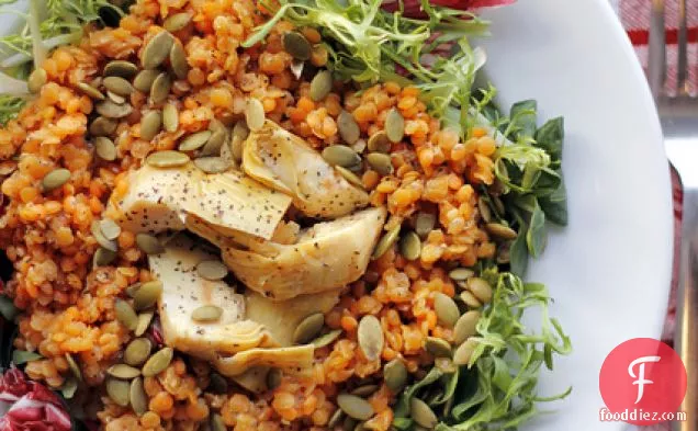 Artichokes, Lentils And Mixed Leaves