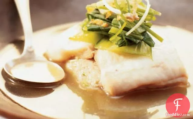 Pan-steamed Sole with Shrimp and Pork Hash