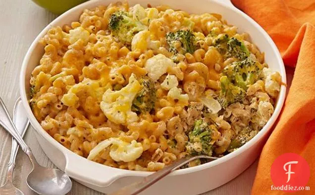 Broccoli and Cauliflower Gratin Mac n Cheese