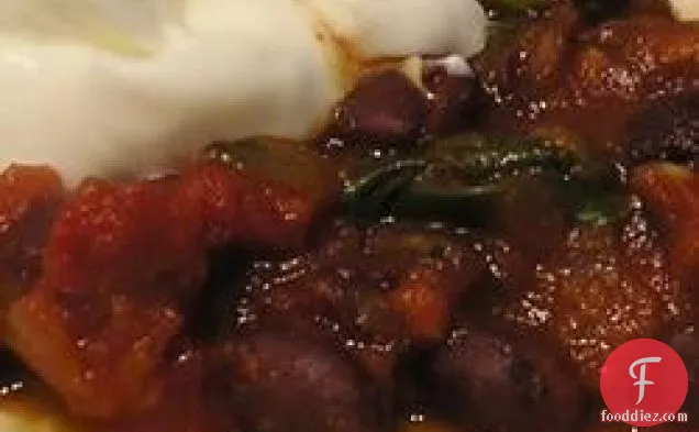 टमाटर, पालक और सेम Burrito