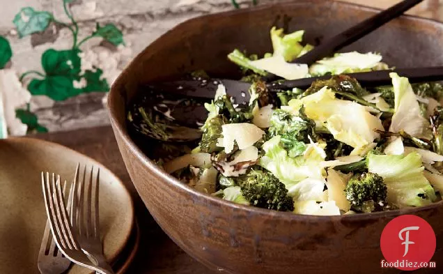 Escarole and Roasted Broccoli Salad with Anchovy Dressing