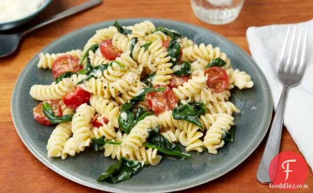 Fusilli with Spinach and Asiago Cheese