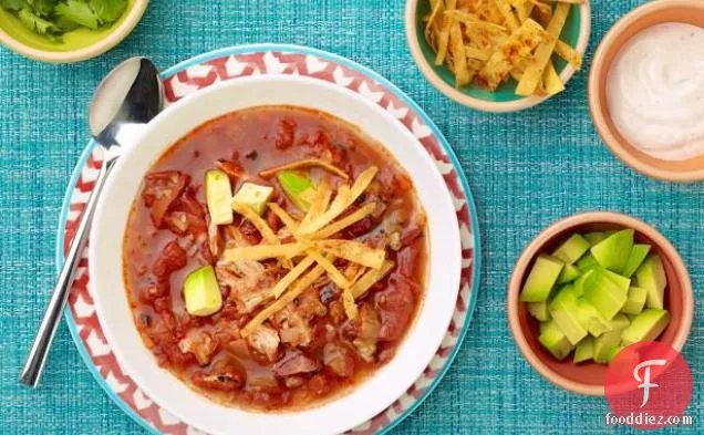 Grilled Chicken Tortilla Soup with Tequila Crema