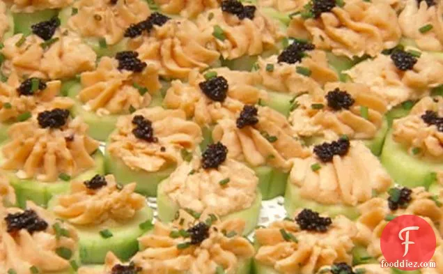 Smoked Salmon Mousse in Cucumber Boats