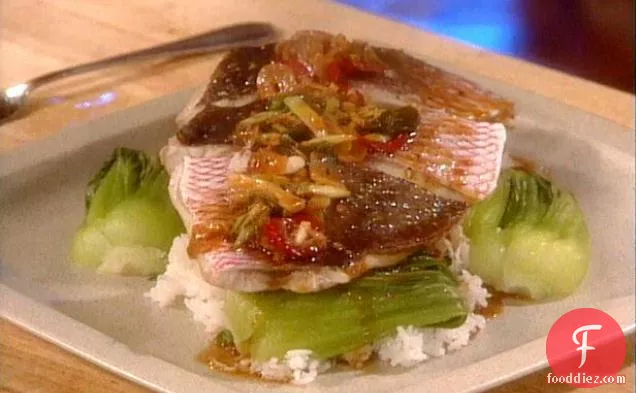 Asian-Style Steamed Snapper with Baby Bok Choy