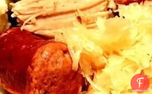 Pork Roast with Sauerkraut and Kielbasa