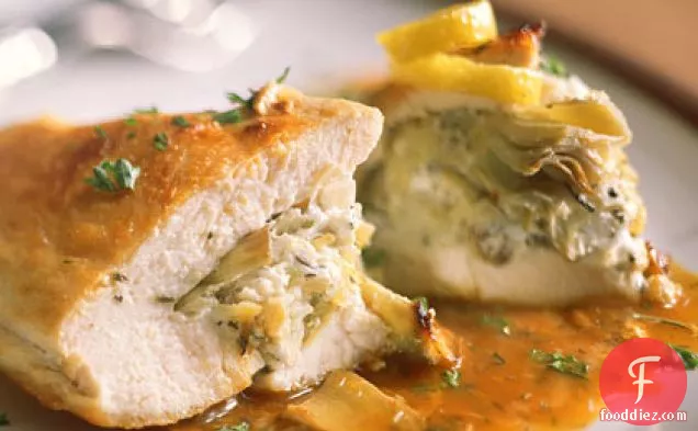 Stuffed Chicken Breasts with Artichoke Hearts and Goat Cheese