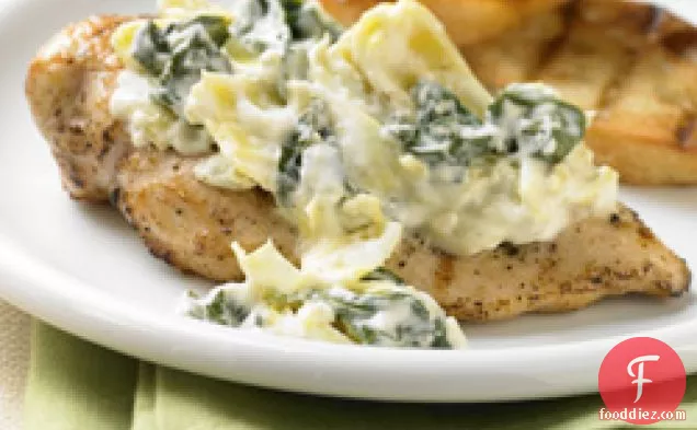 Spinach And Artichoke Topped Chicken