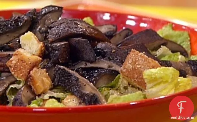 Sliced Grilled Portobello Mushroom Sorta-Caesar Salads