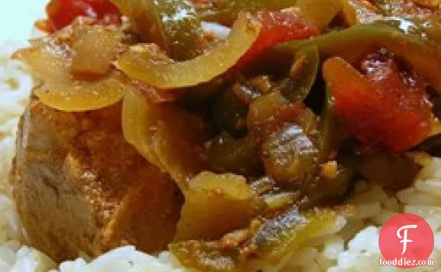 सॉसी स्लो कुकर पोर्क चॉप्स