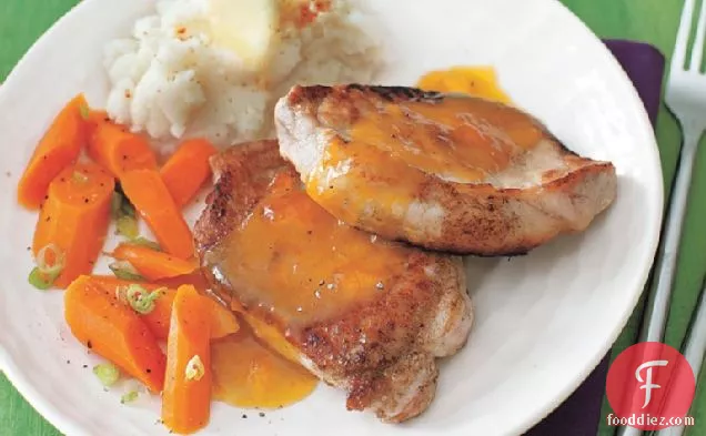 Pork Cutlets with Apricot-Mustard Sauce