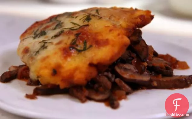 Mushroom and Marsala Casserole with Polenta Crust
