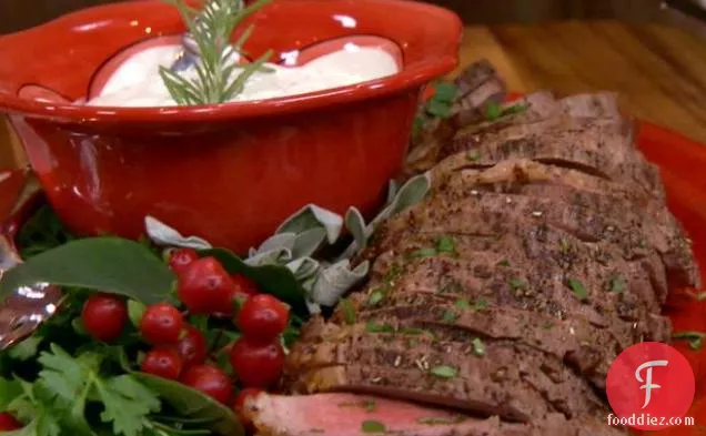 Slow Cooked Roast with Creamy Herb Sauce