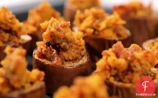 Eggplant Cups with Cornbread Stuffing