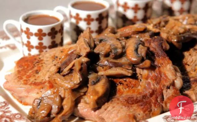 Rib-Eye Steaks with Savory Chocolate Sauce