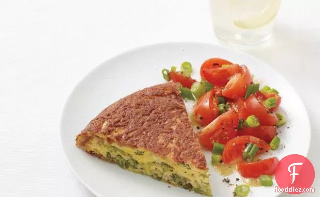 Broccoli Omelet With Tomato Salad