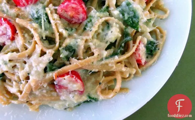 Pasta W/ Artichoke Sauce, Spinach And Tomatoes