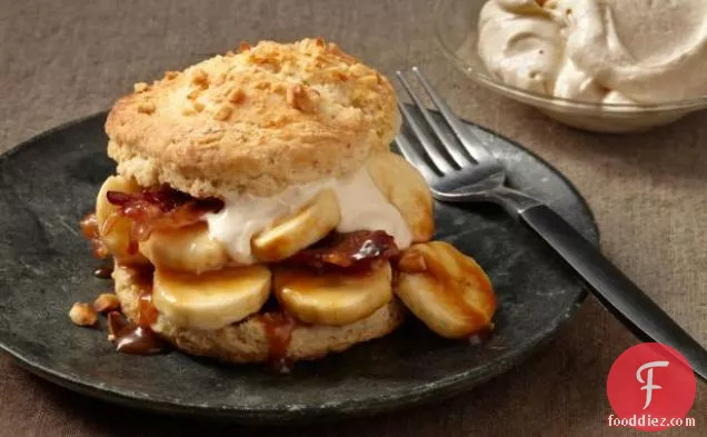 Bacon Shortcakes with Peanut Butter Whipped Cream