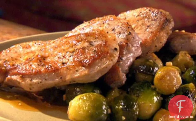 Maple-Glazed Pork Chops with Brussels Sprouts