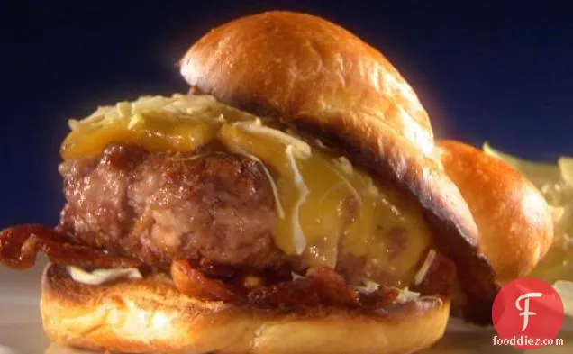The Alabama Smokehouse Pig Burger with White Barbecue Sauce