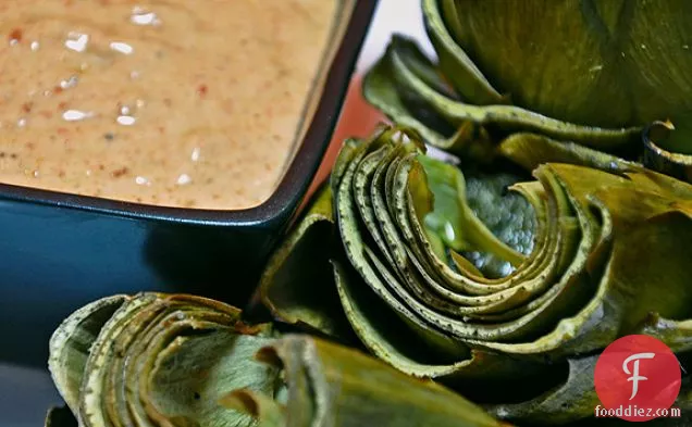 Grilled Artichokes And Tangy Smoky Dipping Sauce