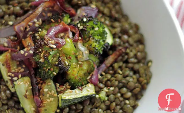 Lentils, Red Onions And Broccoli