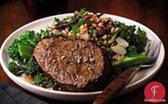 Beef Filets with Ancient Grain and Kale Salad
