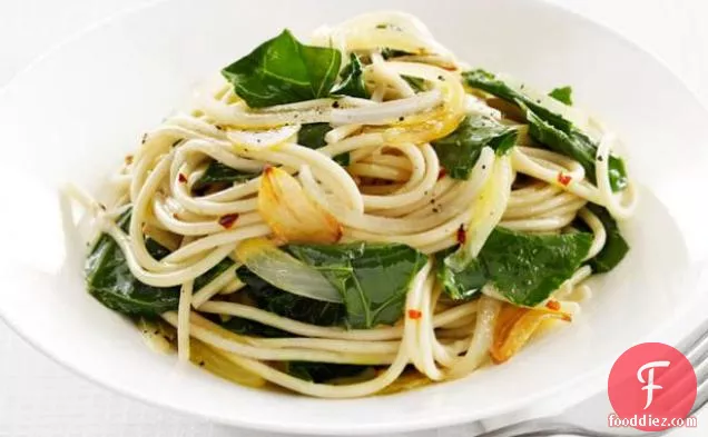 Garlic-and-Greens Spaghetti