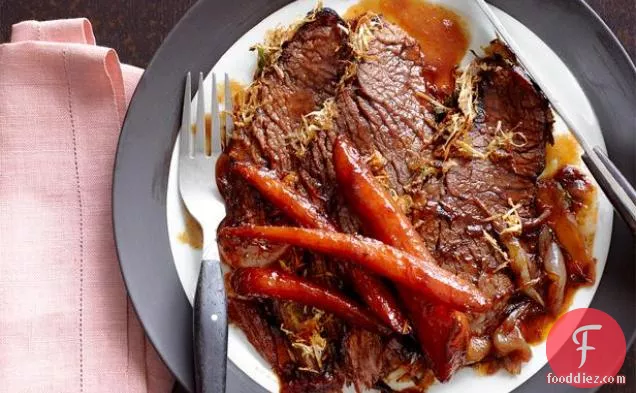 Horseradish-Crusted Brisket With Carrots